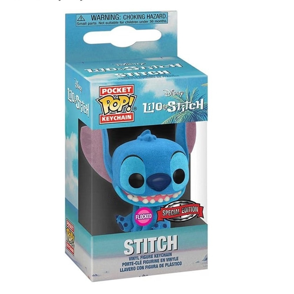 Funko Pocket Pop Keychain Lilo & Stitch Flocked Special Edition Blue Disney